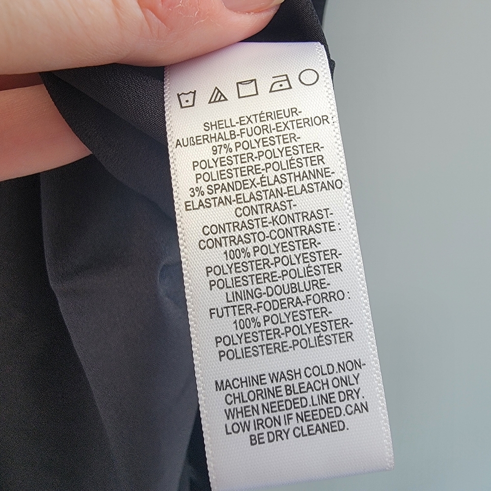 Dress the Population Alicia Black Dress Size Large Full Skirt Pleated Minimalist - Picture 14 of 15